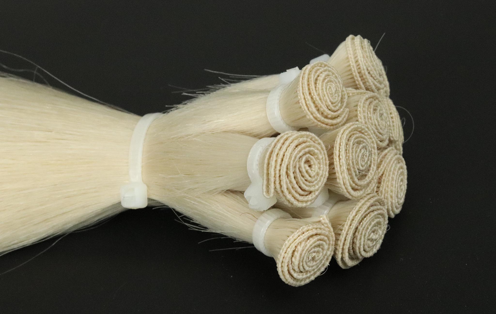 blonde hand tied weft hair extension