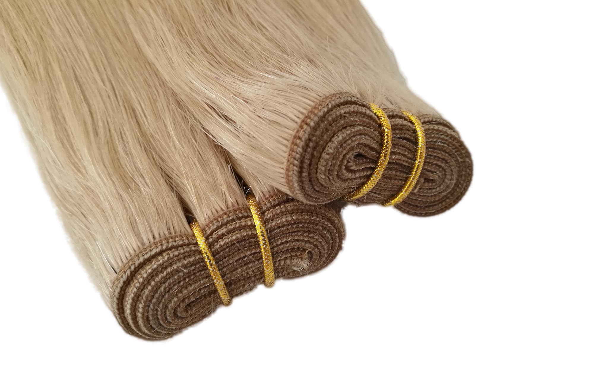 double drawn blonde remy weft hair