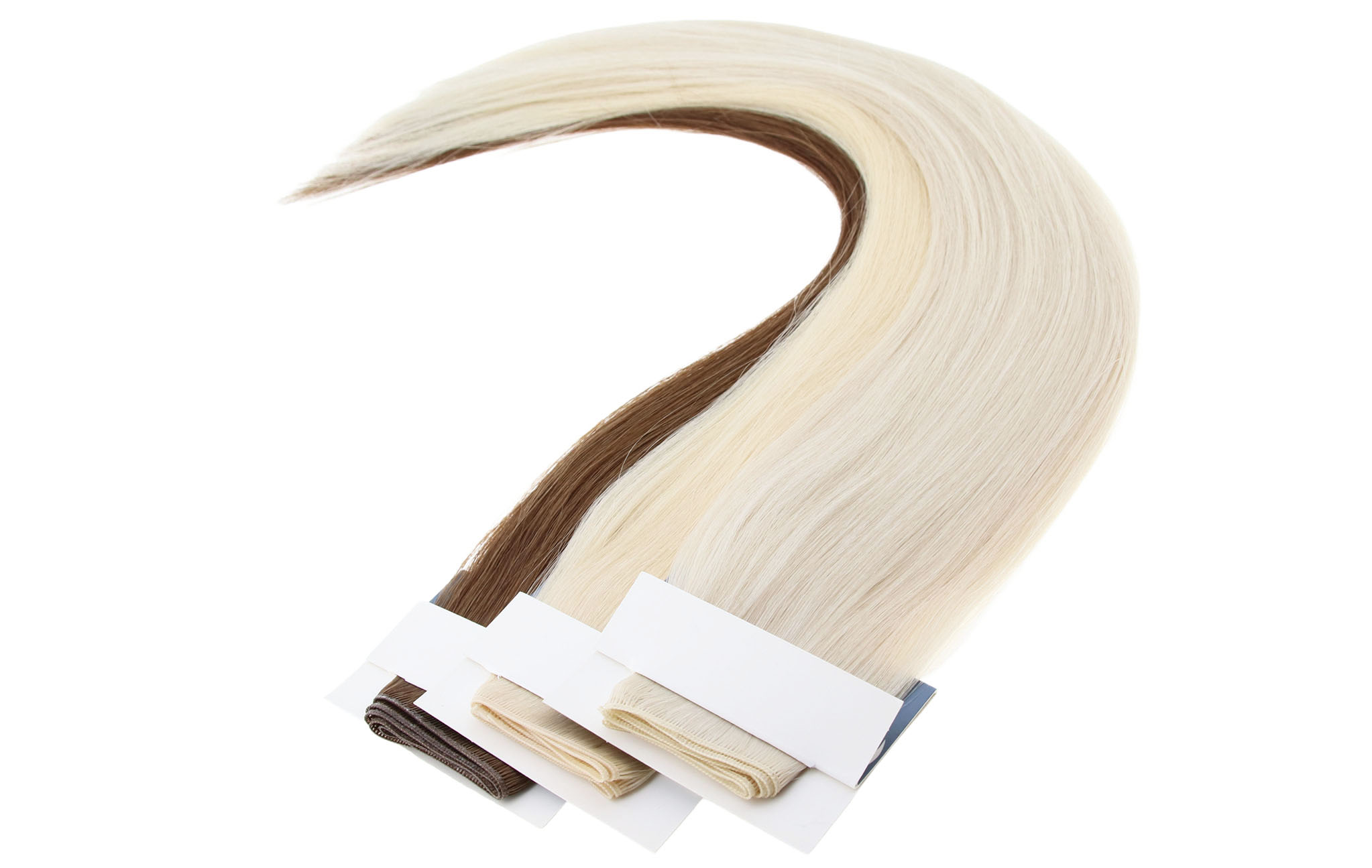 blonde and dark genius weft hair extension